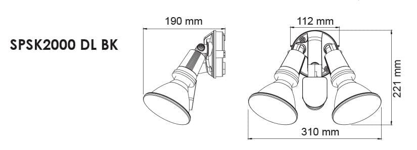 Floodlight With Sensor W310mm Black 3CCT
