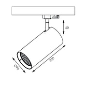 Unitrek Three Circuit Track Head W90mm White Polyamide 3CCT