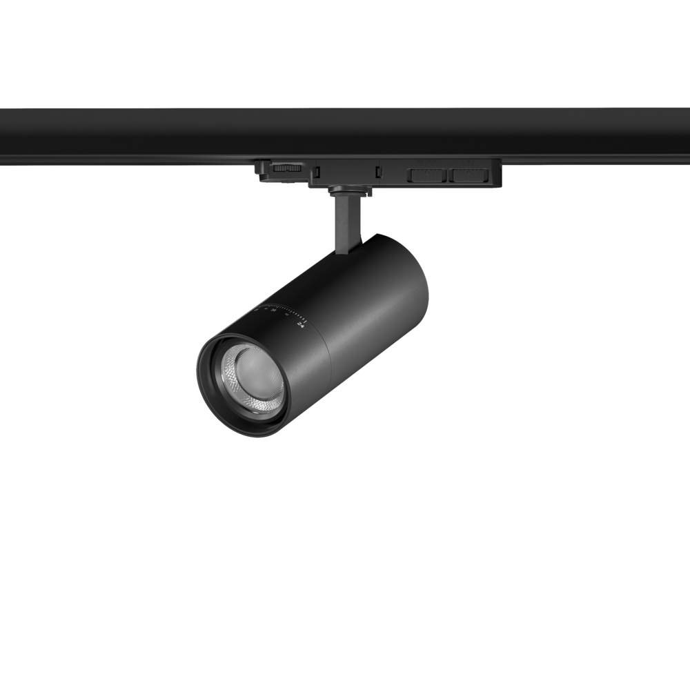 LED Multi Three Circuit Track Head W72mm Black Aluminium 3CCT