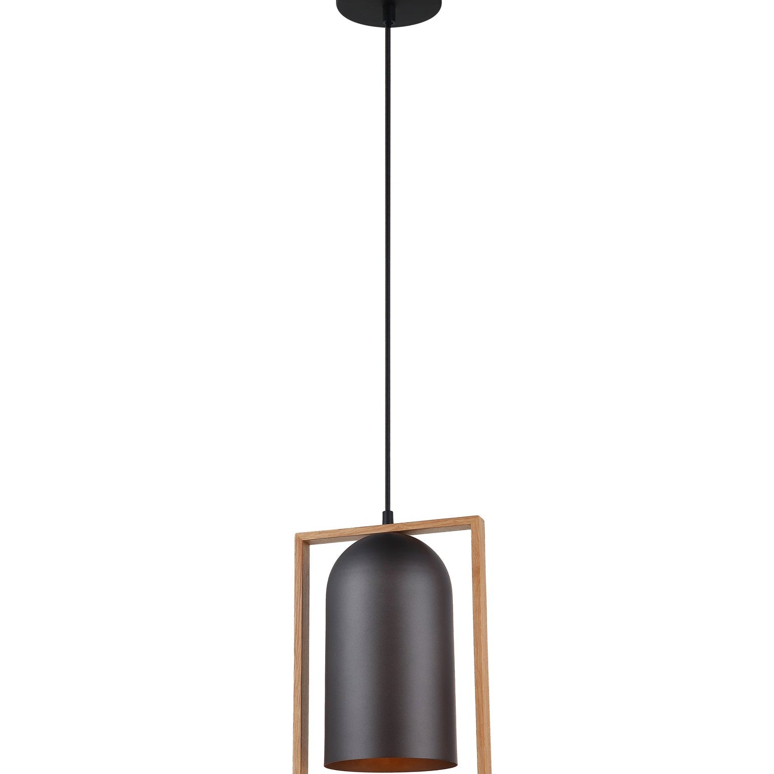 SWING: Oblong Wood Frame Pendant Lights