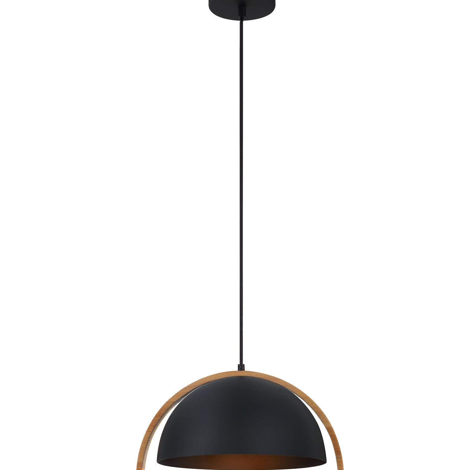 SWING: Dome With Wood Frame Pendant Lights