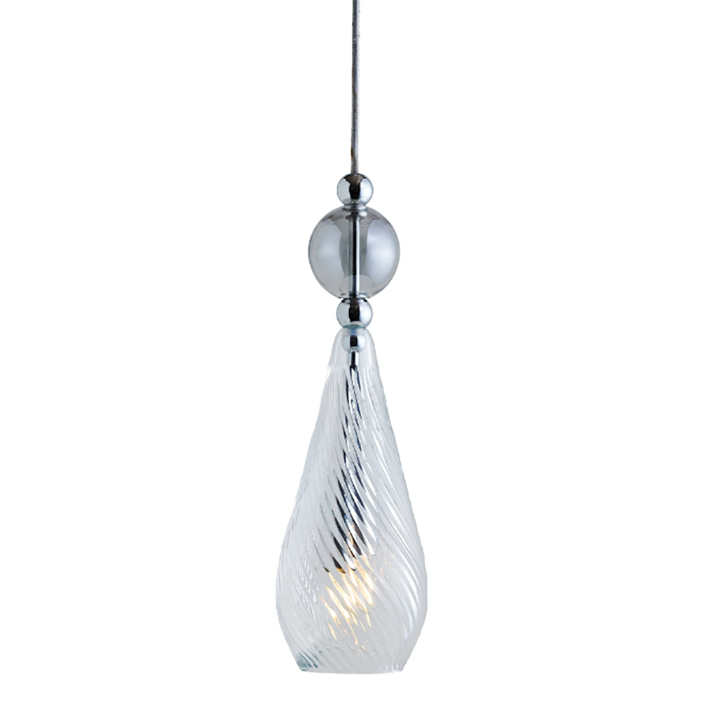Smykke Pendant Light W125mm Swirl Clear Glass