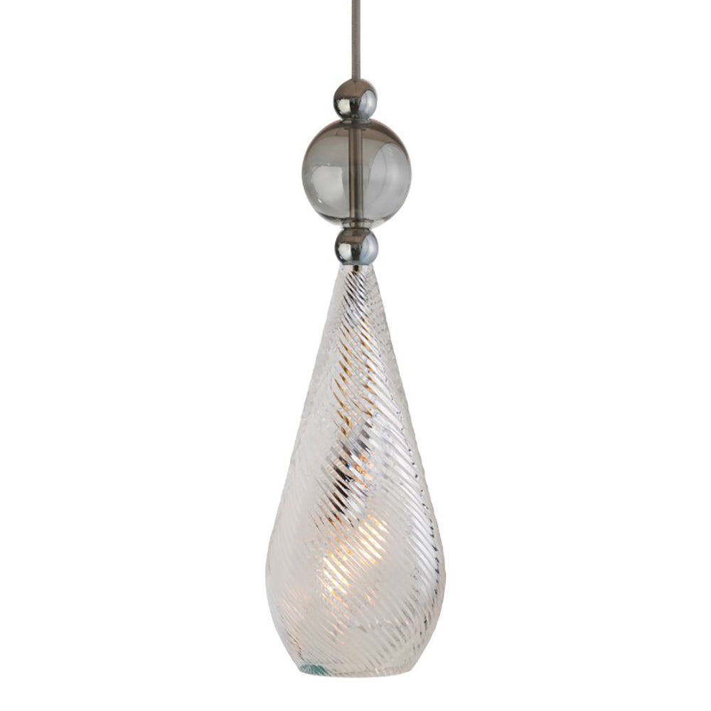 Smykke Pendant Light W180mm Swirl Clear Glass
