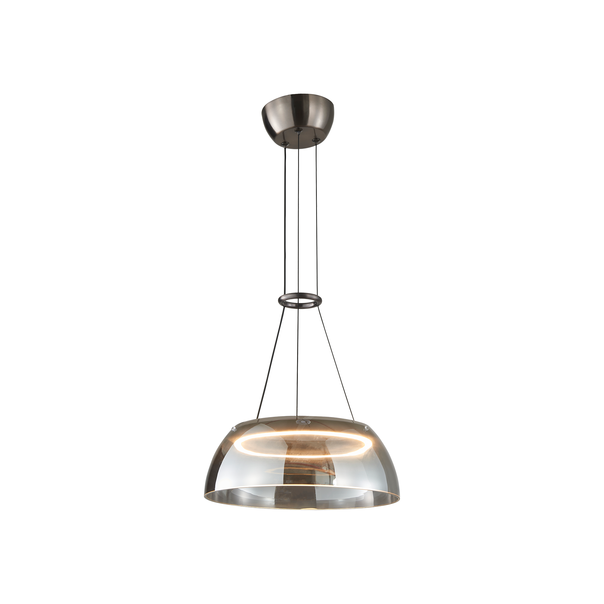 Soho LED Pendant Light Small, Large in Smoked Glass