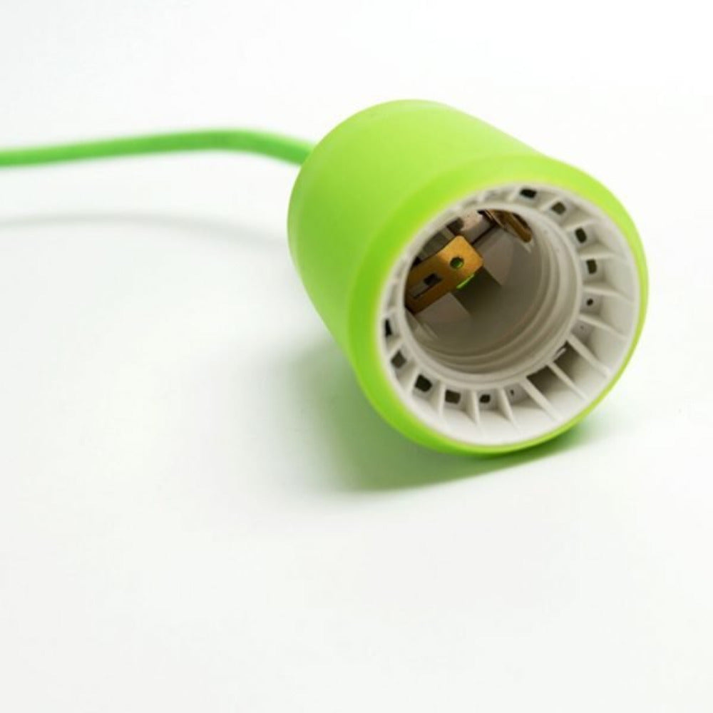 Polly Silicone Pendant with Fabric Cable - Green Cable