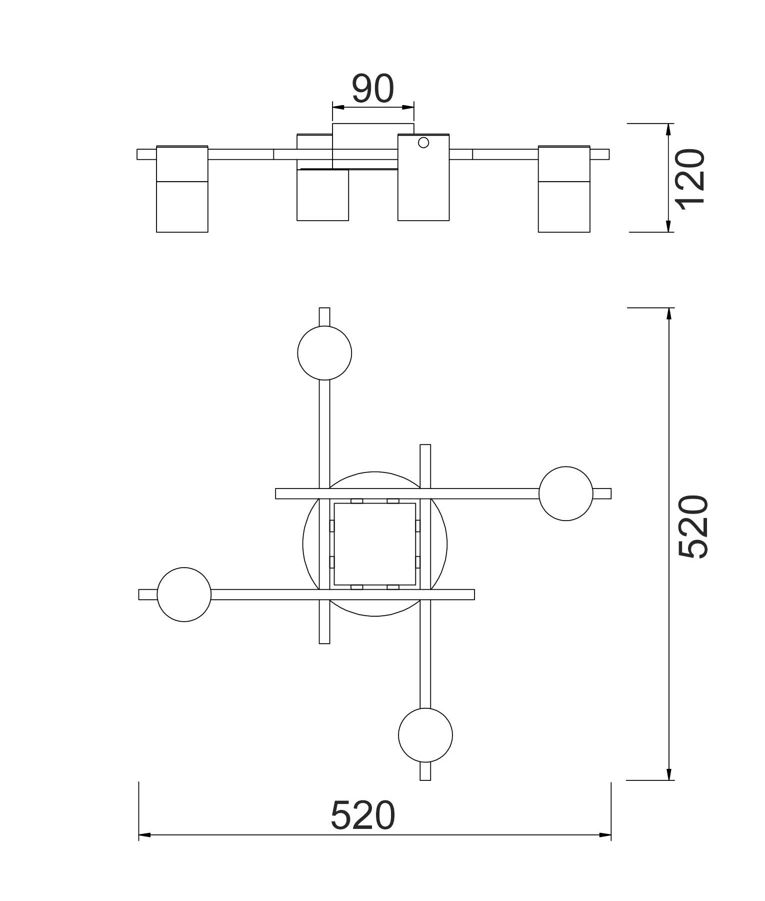 TACHE: Interior Spot Ceiling Lights (with Adjustable Antique Brass Heads) IP20