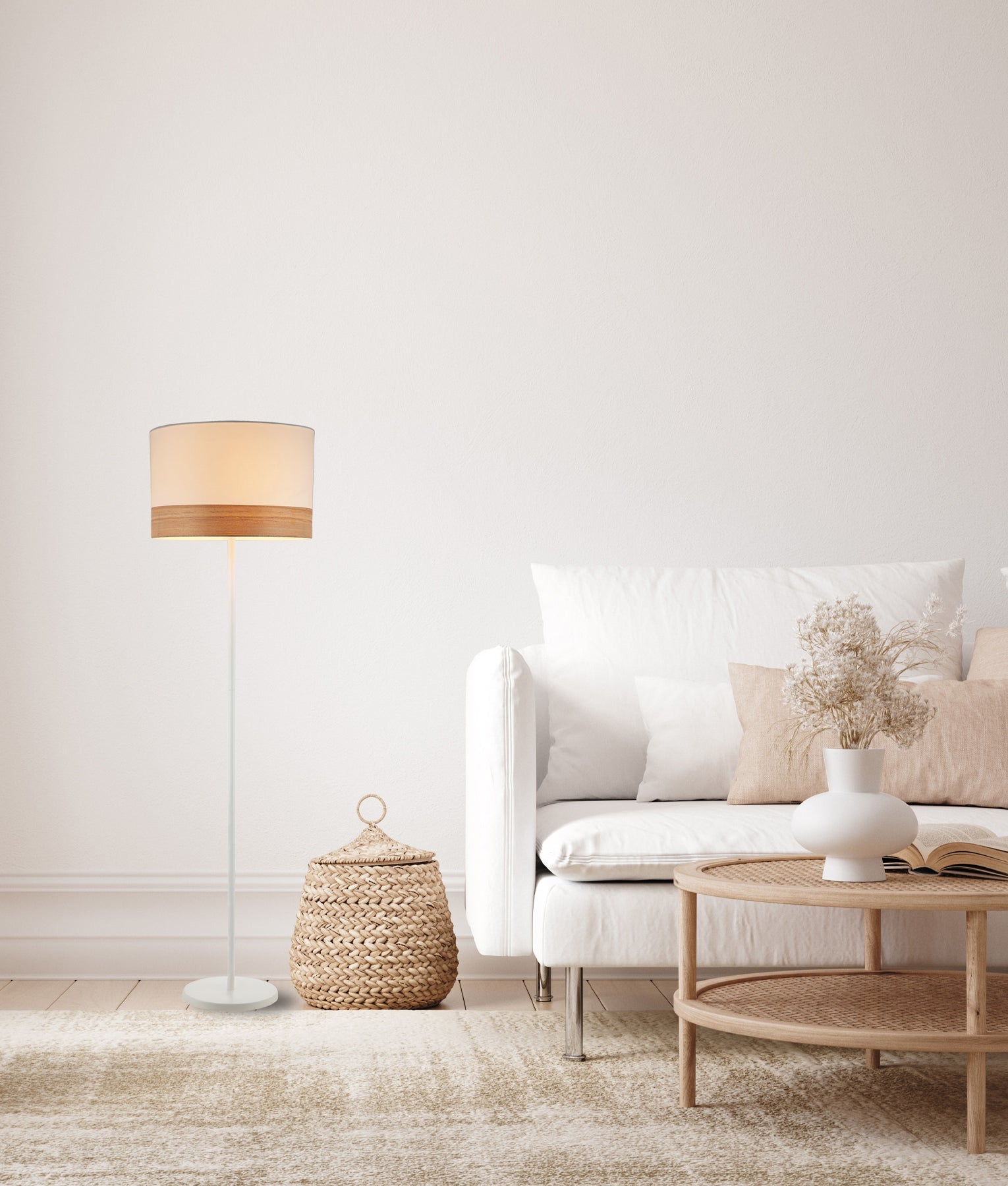 TAMBURA: Scandinavian Large Round Drum Shape Floor Lamps