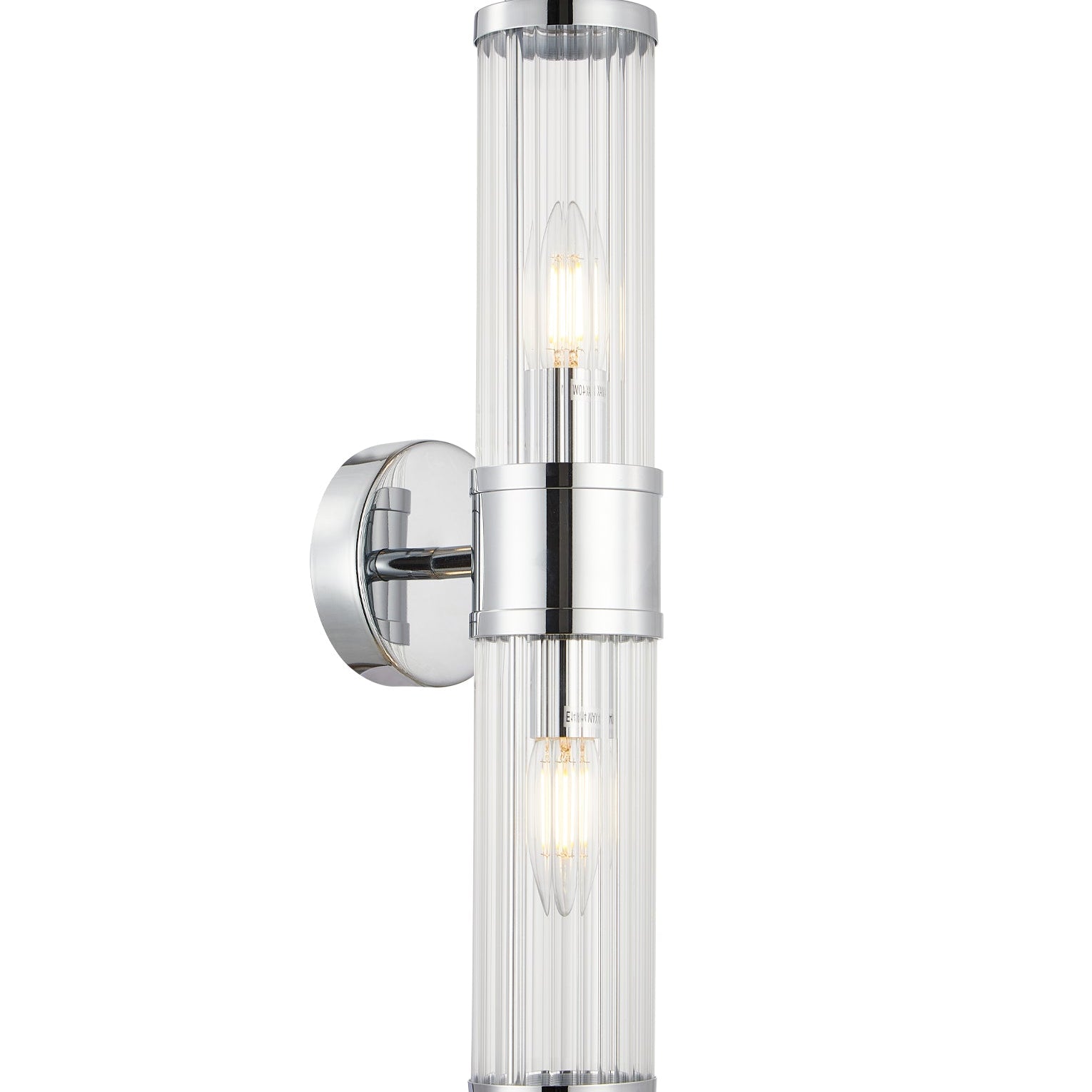 Down Tubular Clear Glass Wall Lights