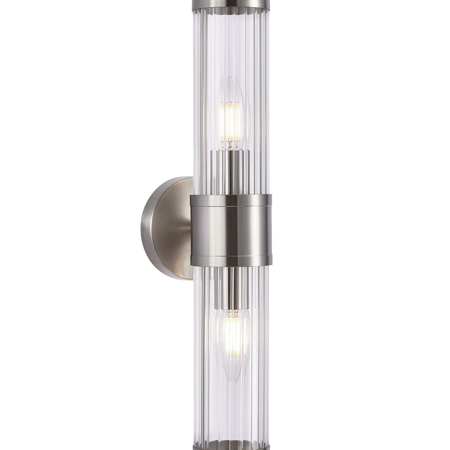 Down Tubular Clear Glass Wall Lights