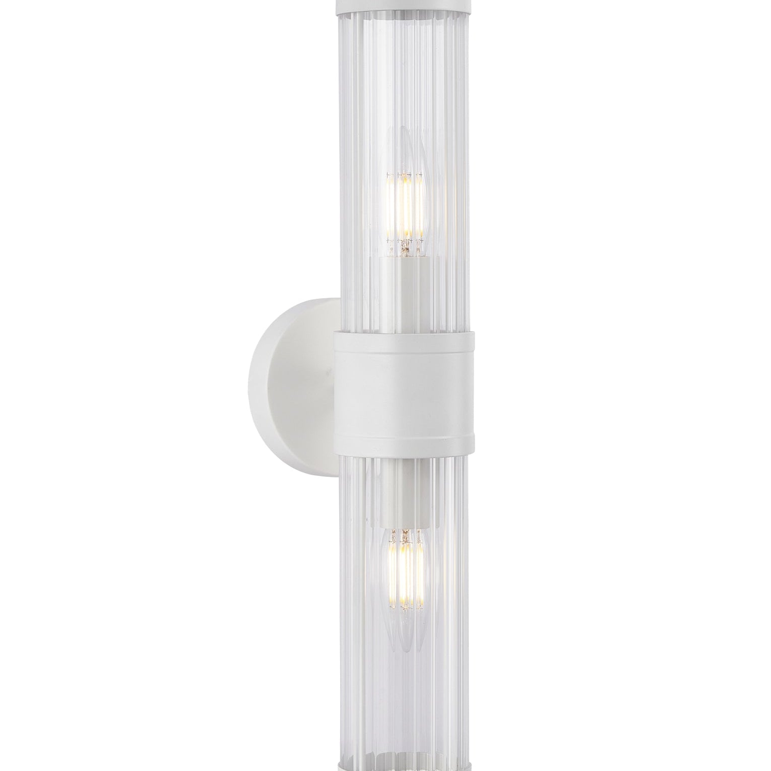 Down Tubular Clear Glass Wall Lights