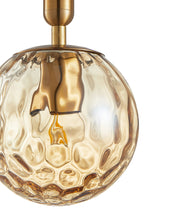 TRATTINO: Interior Bronze Amber / Smokey Black Spherical Glass Multiple Round Base Pendant Lights