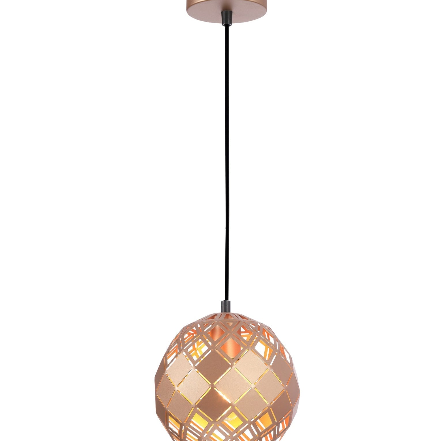 TUILE: Interior Small Embossed Tiled Iron Wine Glass Shape Pendant Lights