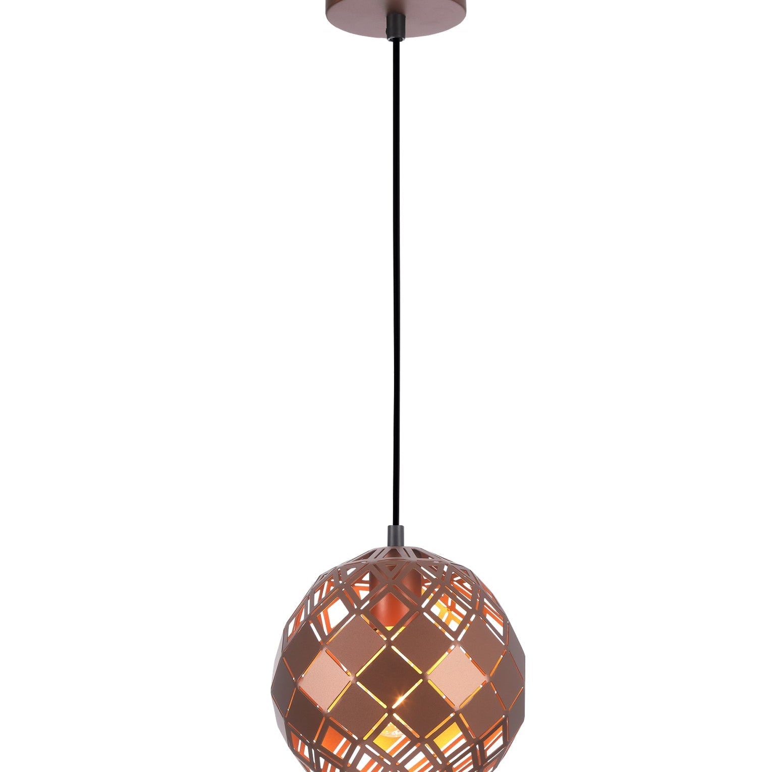 TUILE: Interior Small Embossed Tiled Iron Wine Glass Shape Pendant Lights