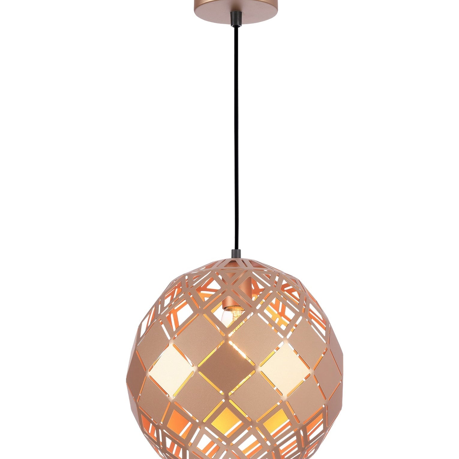 TUILE: Interior Large Embossed Tiled Iron Wine Glass Shape Pendant Lights