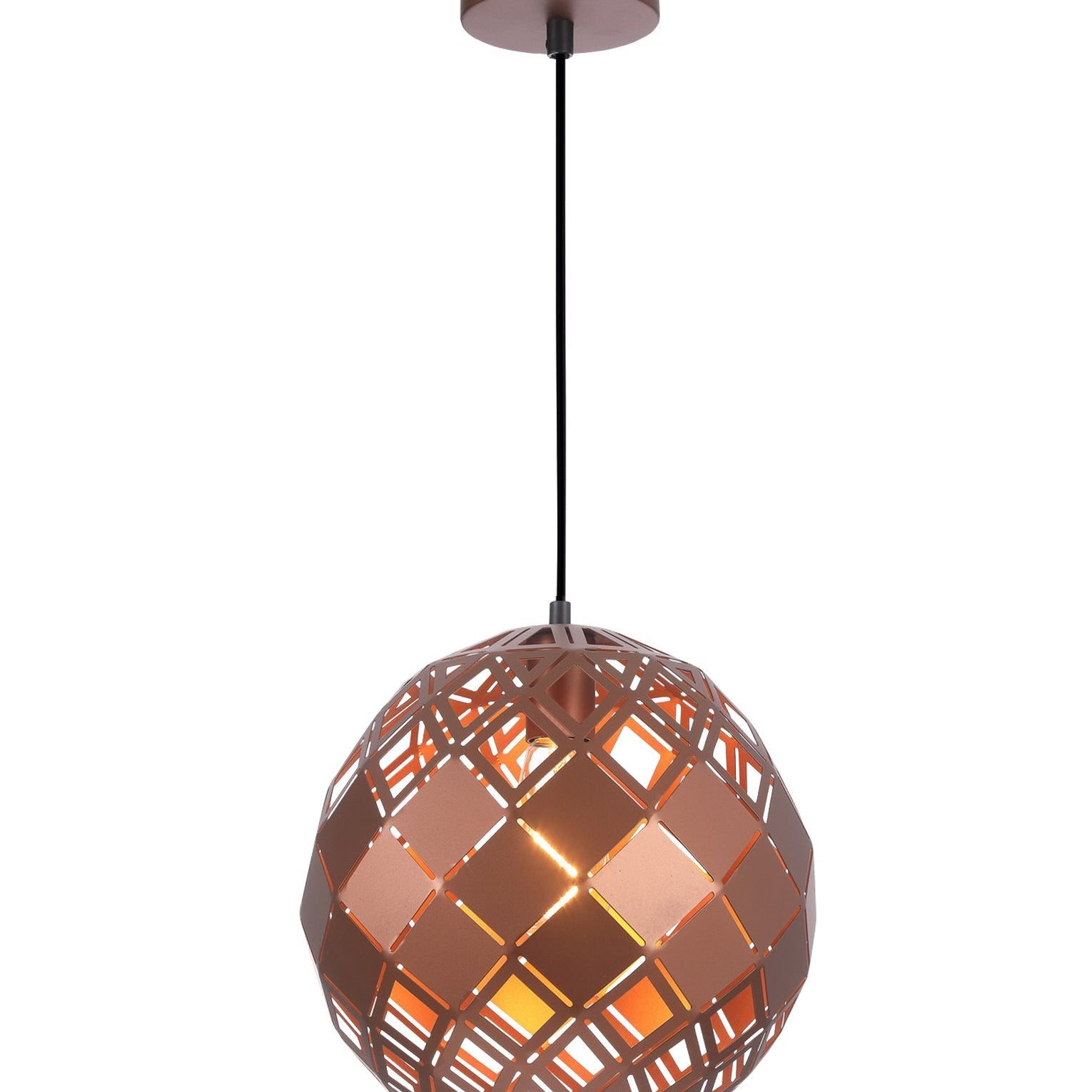 TUILE: Interior Large Embossed Tiled Iron Wine Glass Shape Pendant Lights