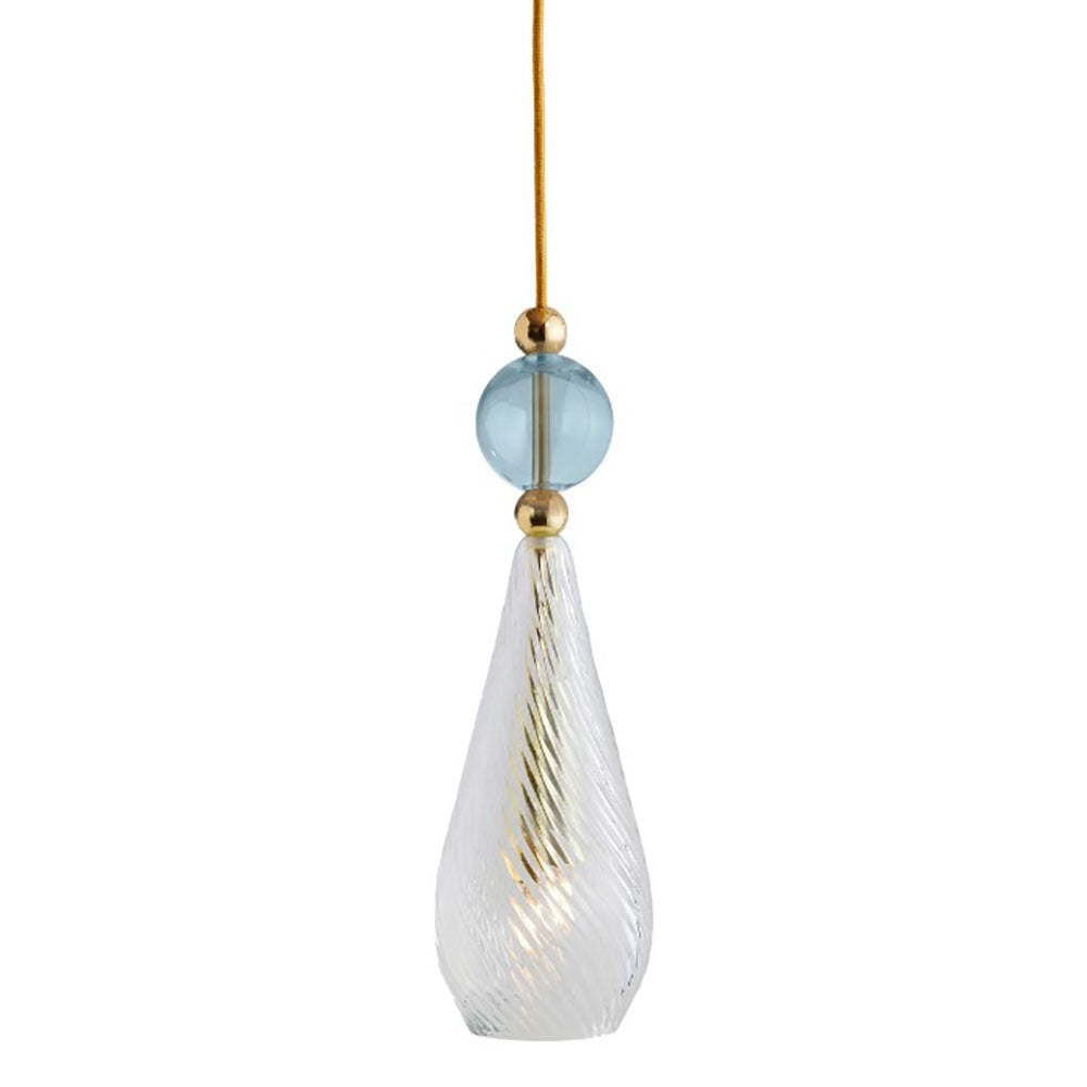 Smykke Pendant Light W125mm Swirl Clear Glass