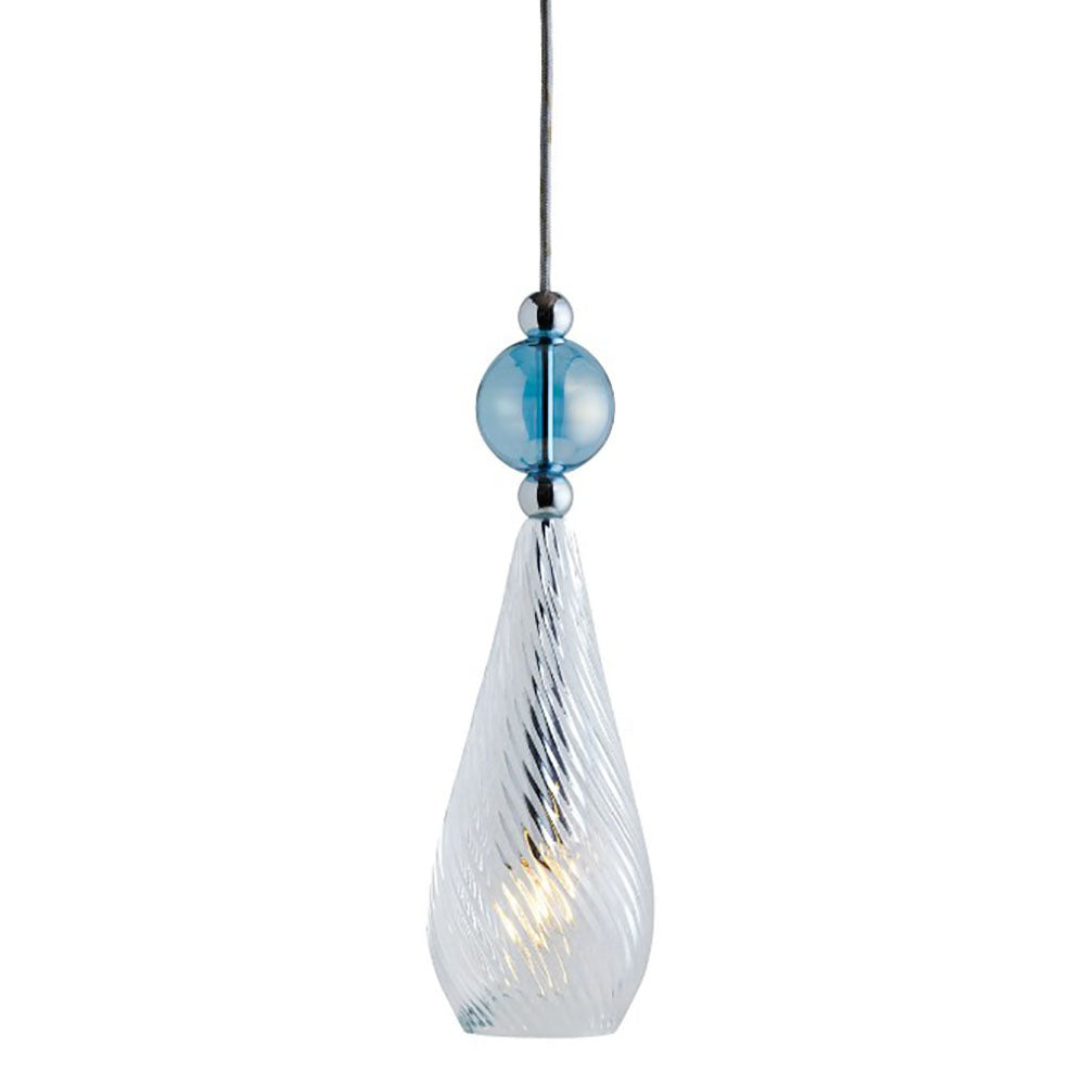 Smykke Pendant Light W125mm Swirl Clear Glass