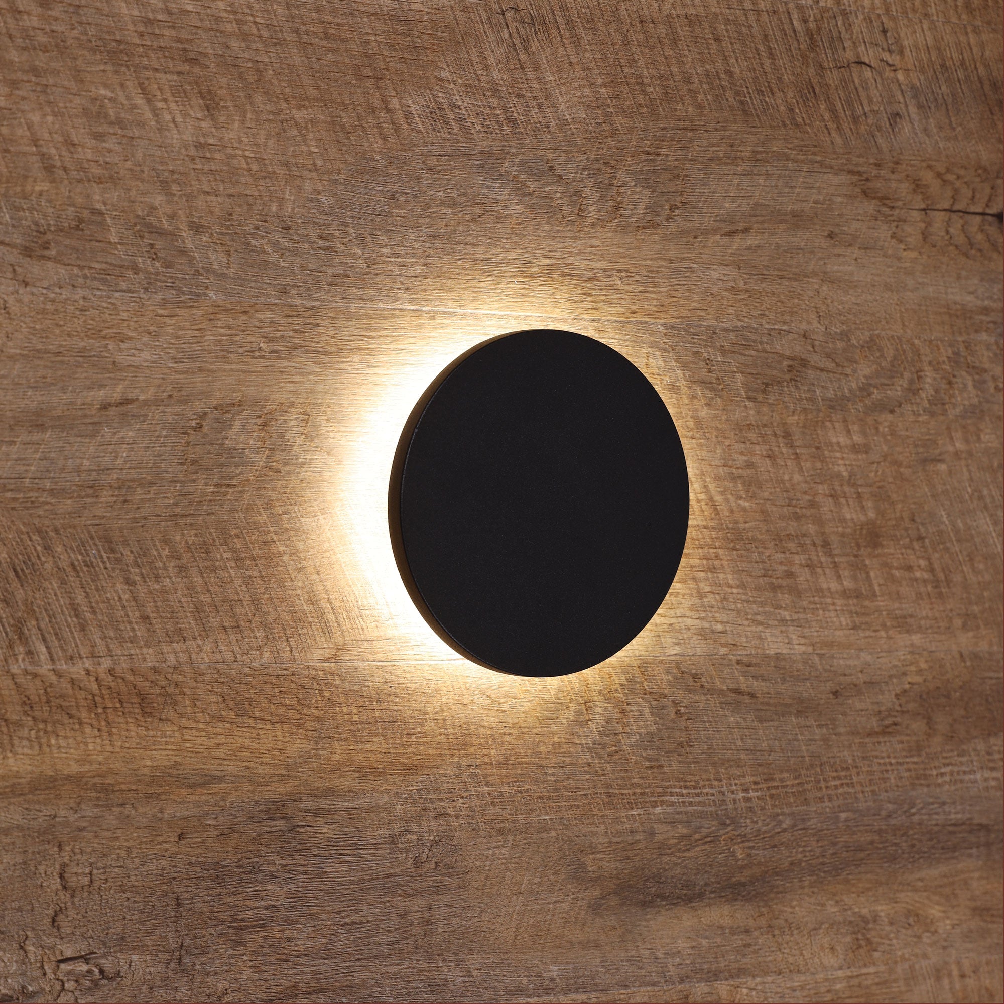 CIRCO.15 BLACK - IP65 Wall Mounted Disk Light