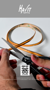 Havit Lighting 12w IP20 24v DC 3000K Free Cut COB Dotless LED Strip