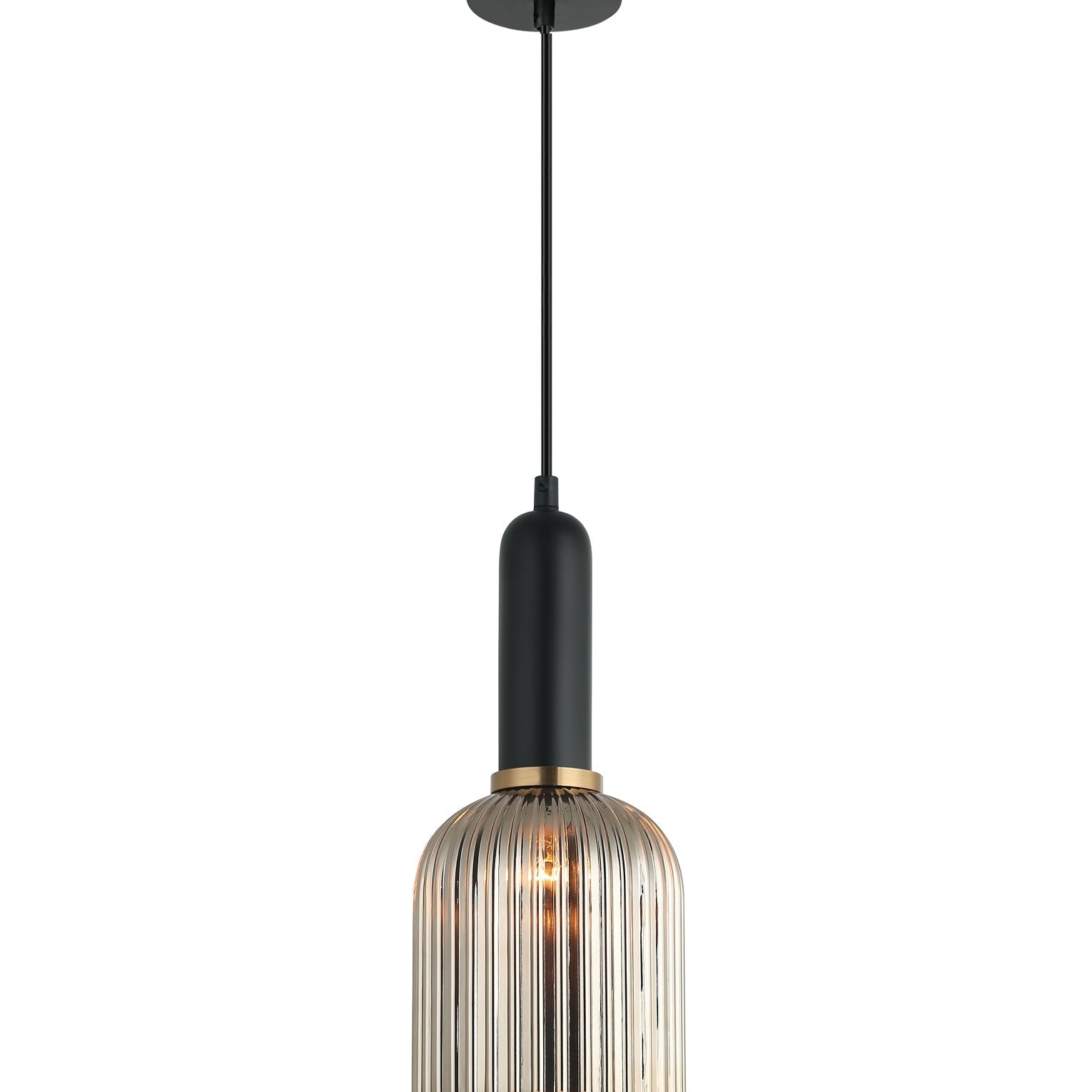 VINTAJ: Retro Interior Ellipse Shape Ribbed Glass Pendant Lights