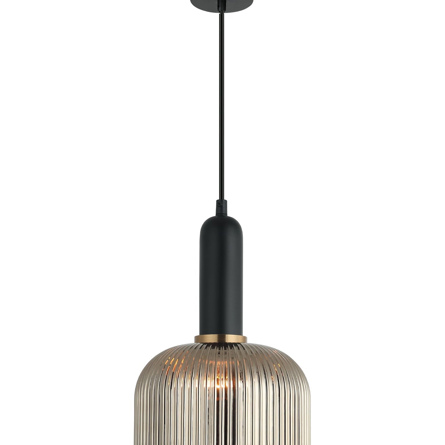 VINTAJ: Retro Interior Dome Shape Ribbed Glass Pendant Lights