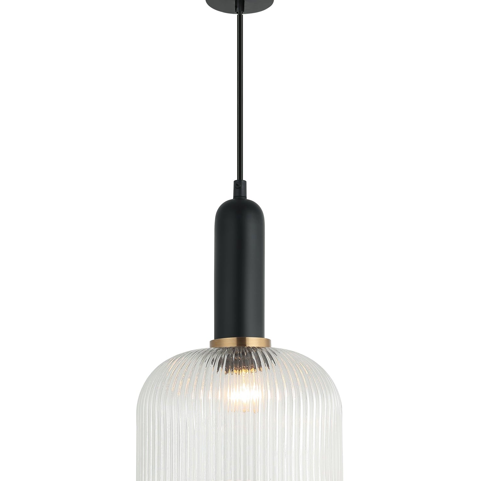 VINTAJ: Retro Interior Dome Shape Ribbed Glass Pendant Lights