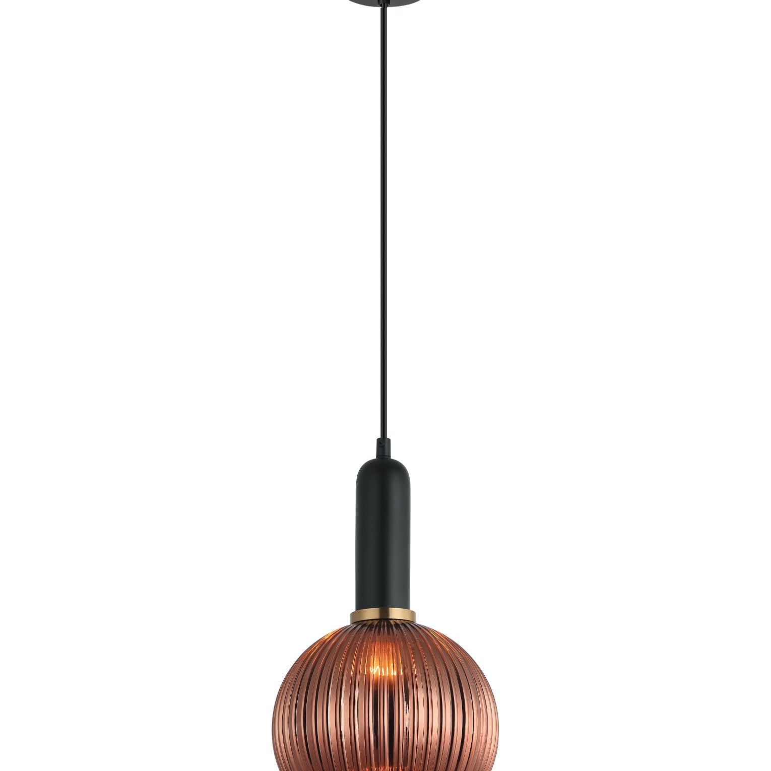 VINTAJ: Interior Wine Glass Shape Ribbed Glass Pendant Lights