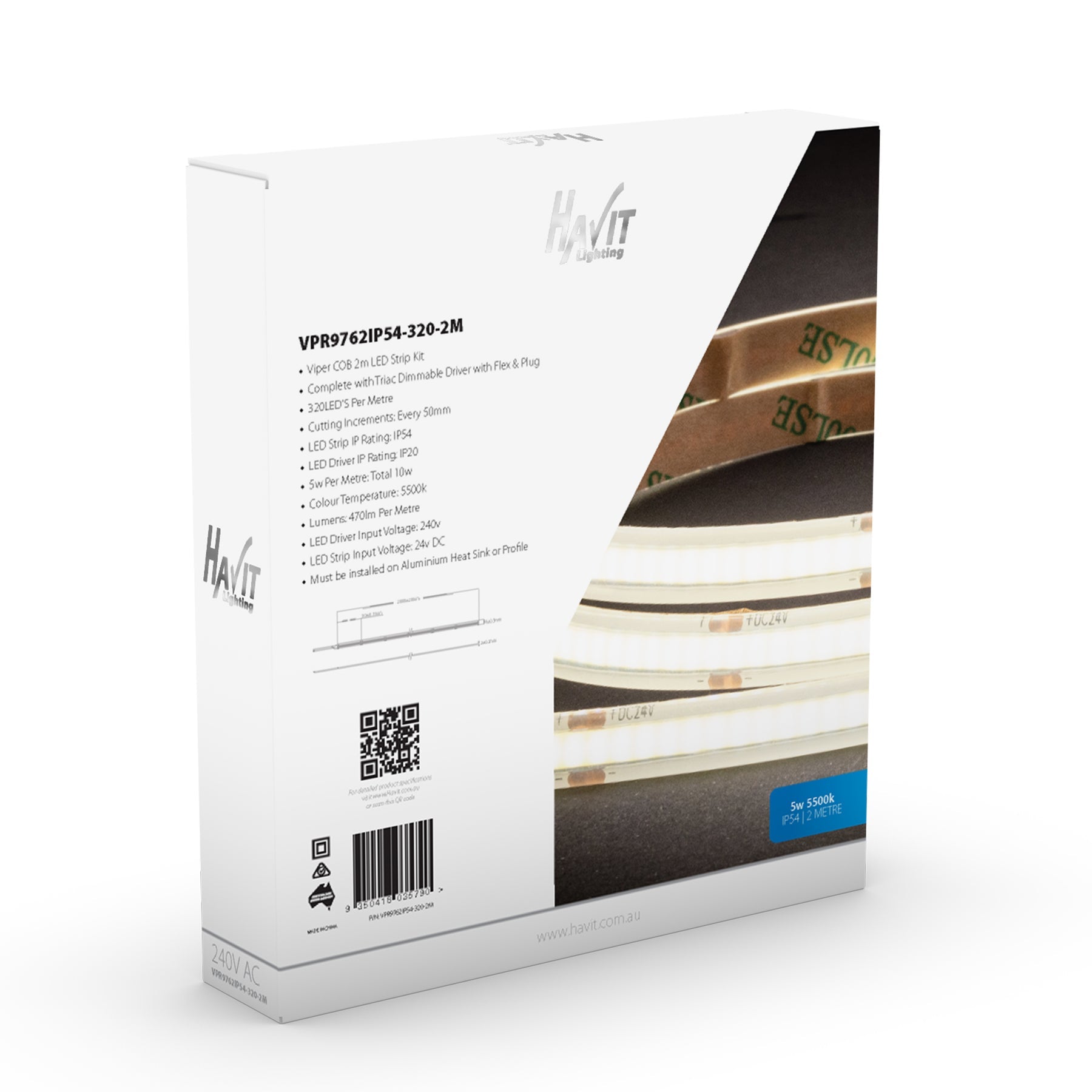 Havit Lighting Viper COB 5w Per Metre 2m LED Strip kit 5500k