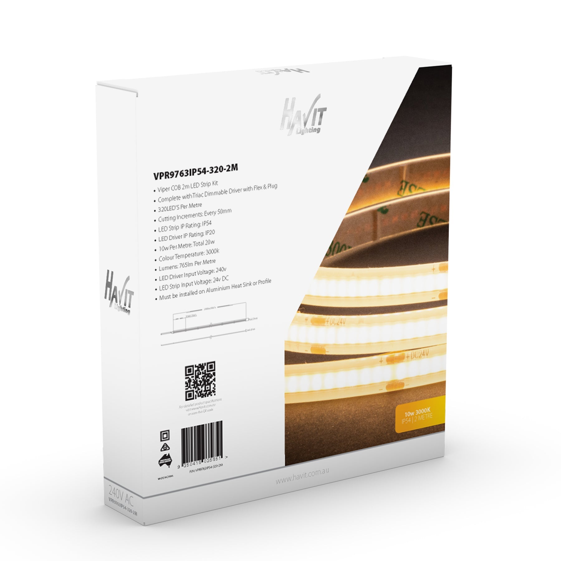 Havit Lighting Viper COB 10w Per Metre 2m LED Strip kit 3000k