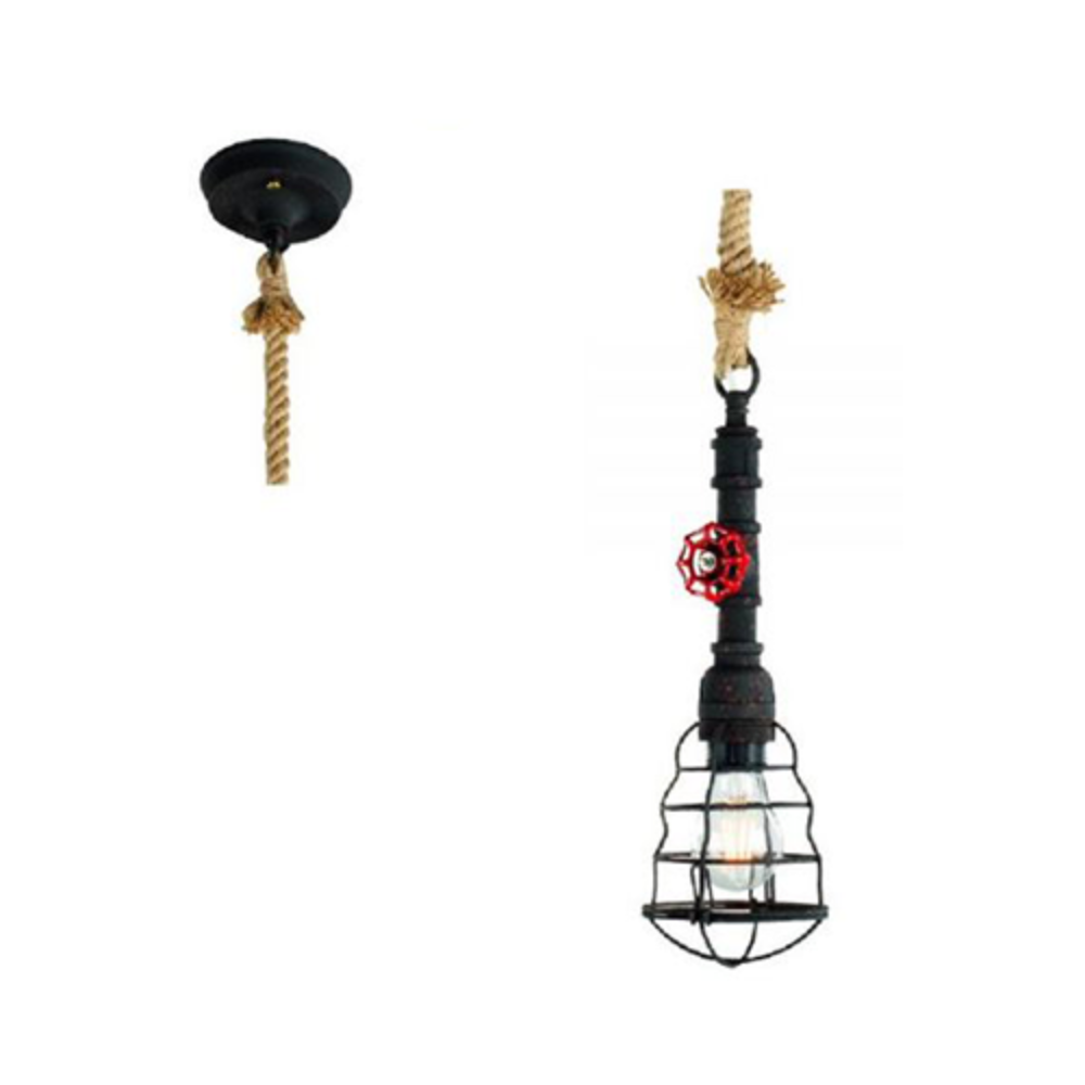 Vintage Pipe Pendant Light in Rusty