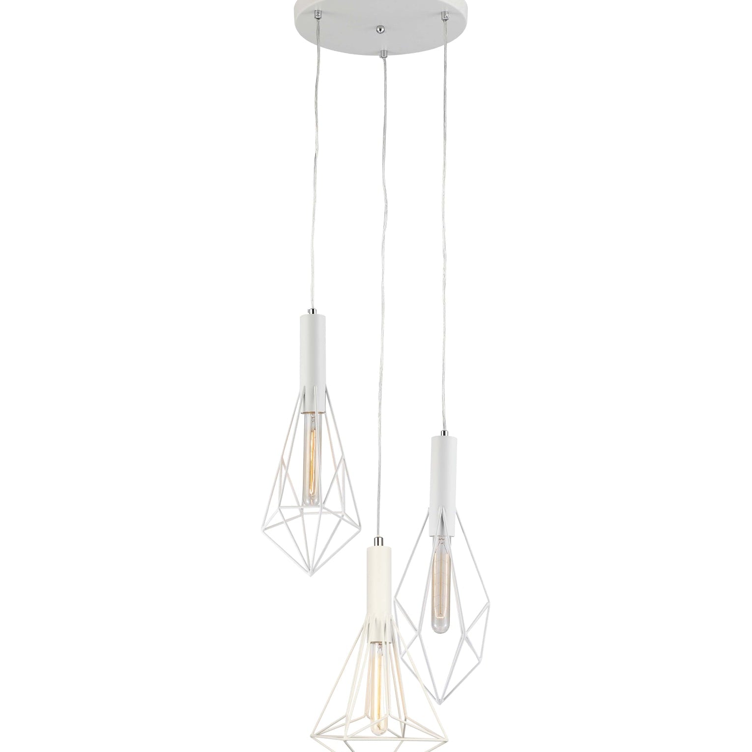 BLACKBAND & WHITEBAND Pendant Light 3x Bird Cage With Round Base