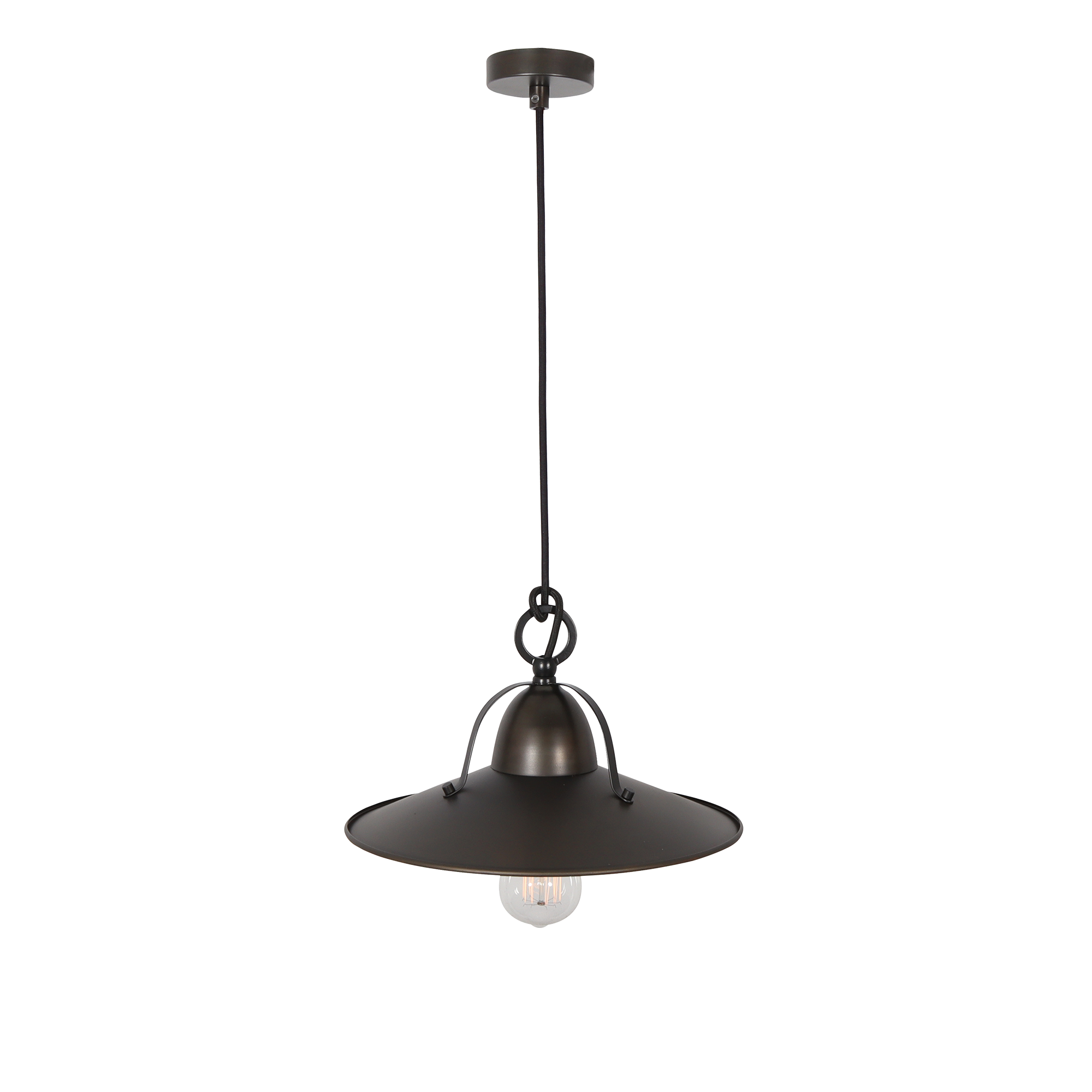 Benson Pendant Light Small, Large in Copper Wash, Gold Leaf, Charred or Weathered Iron