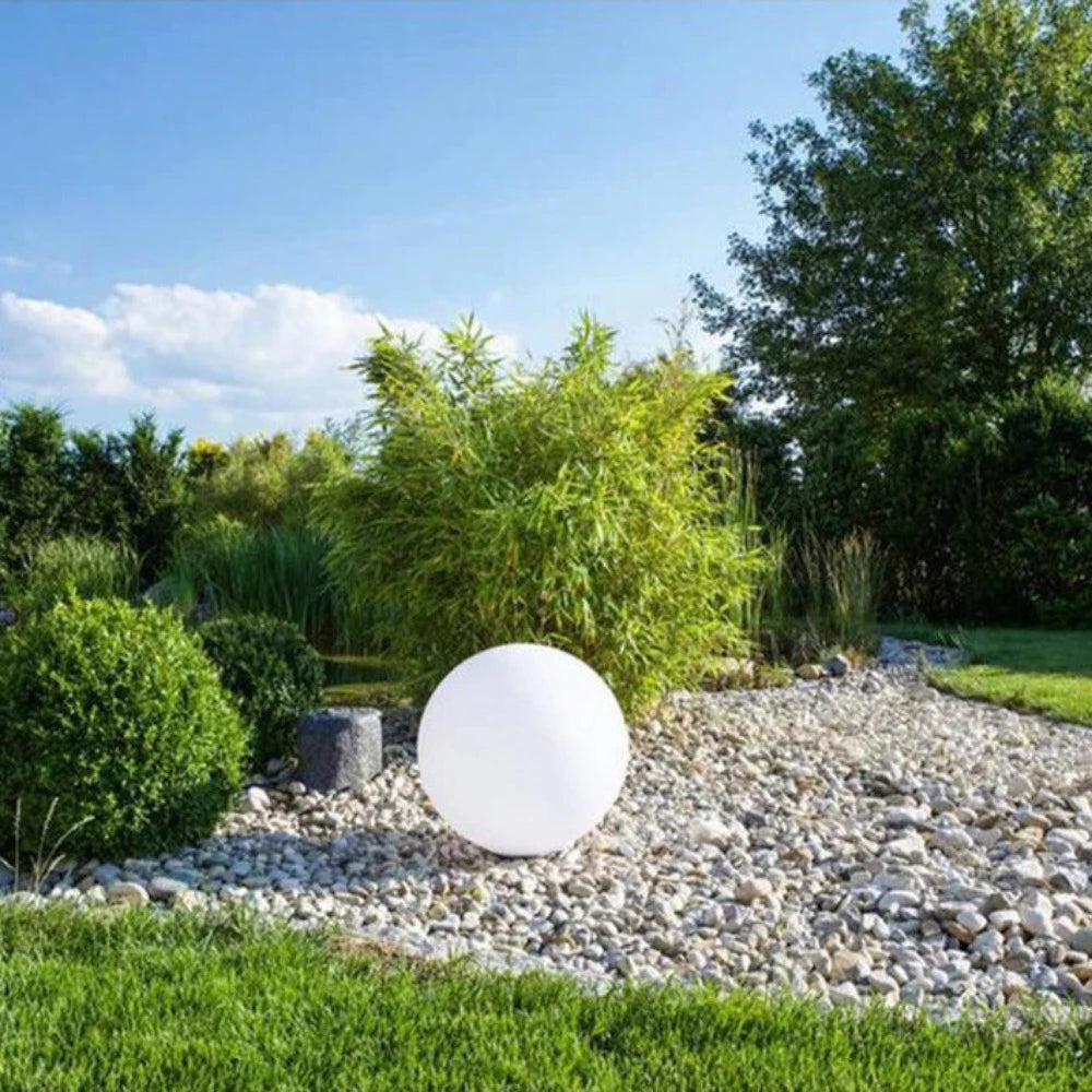 LED Mood Outdoor Portable Ball Light With Sensor White Plastic Battery RGB