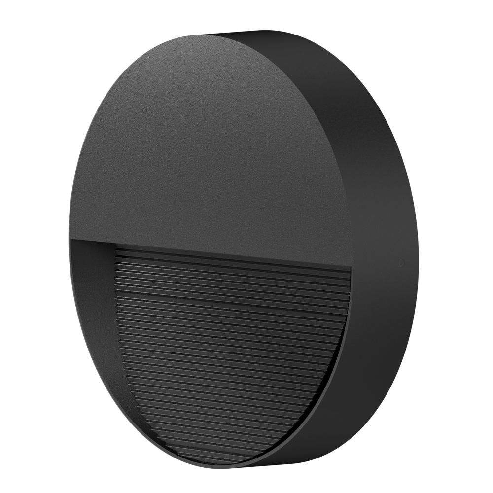 ALTONA Round LED Outdoor Step Light 8W Matt Black Aluminium 3000K