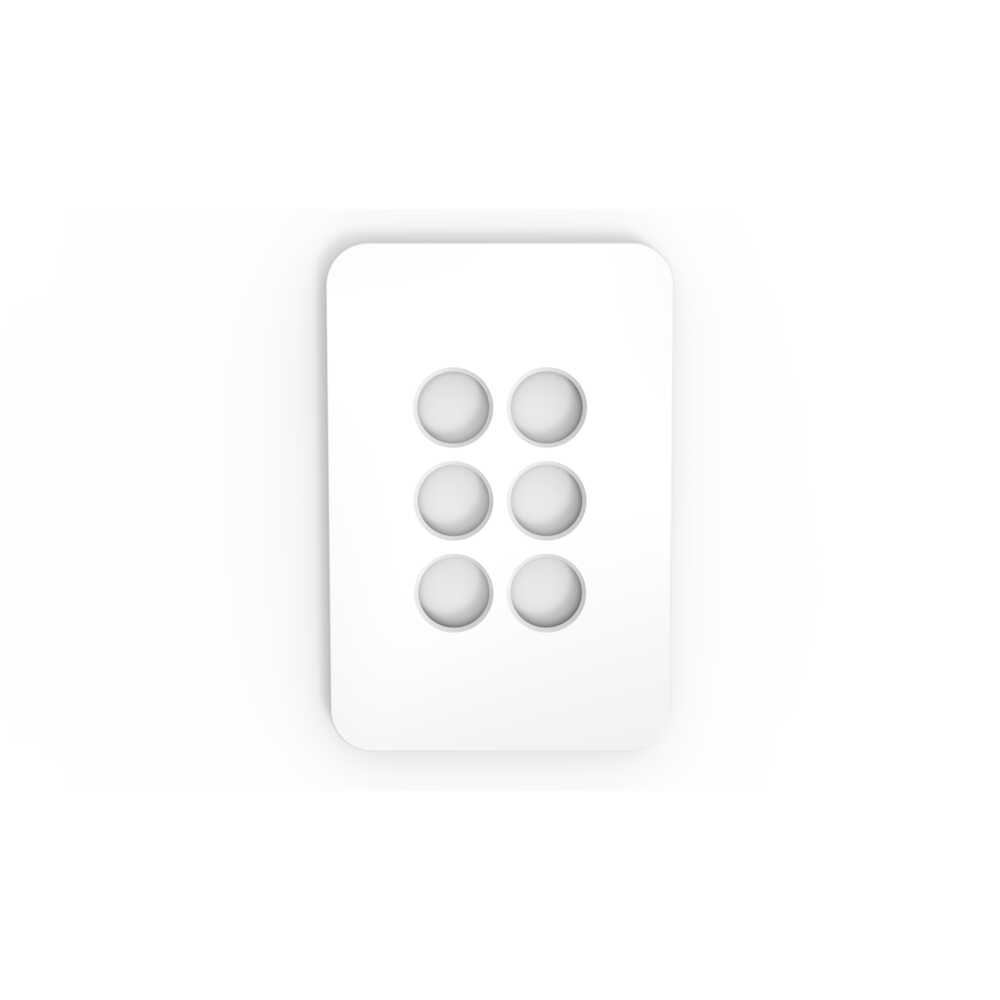 Pixie Smart Face Plate Gloss White Polycarbonate 6 Gang Configurations