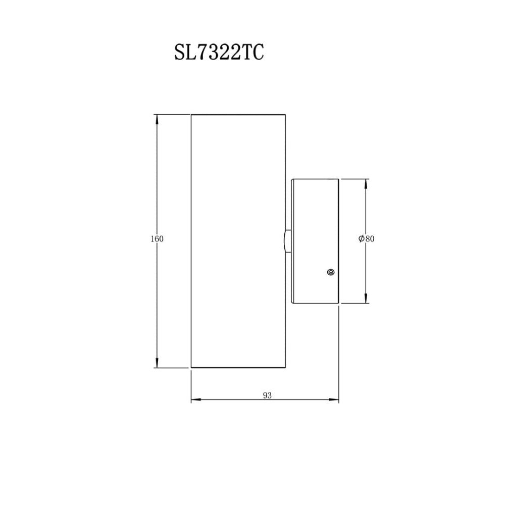 BONDI Up / Down Wall Light 60mm Stainless Steel 3CCT