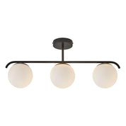 Grant Pendant Light 3Lt Black/Opal, Brass/Opal