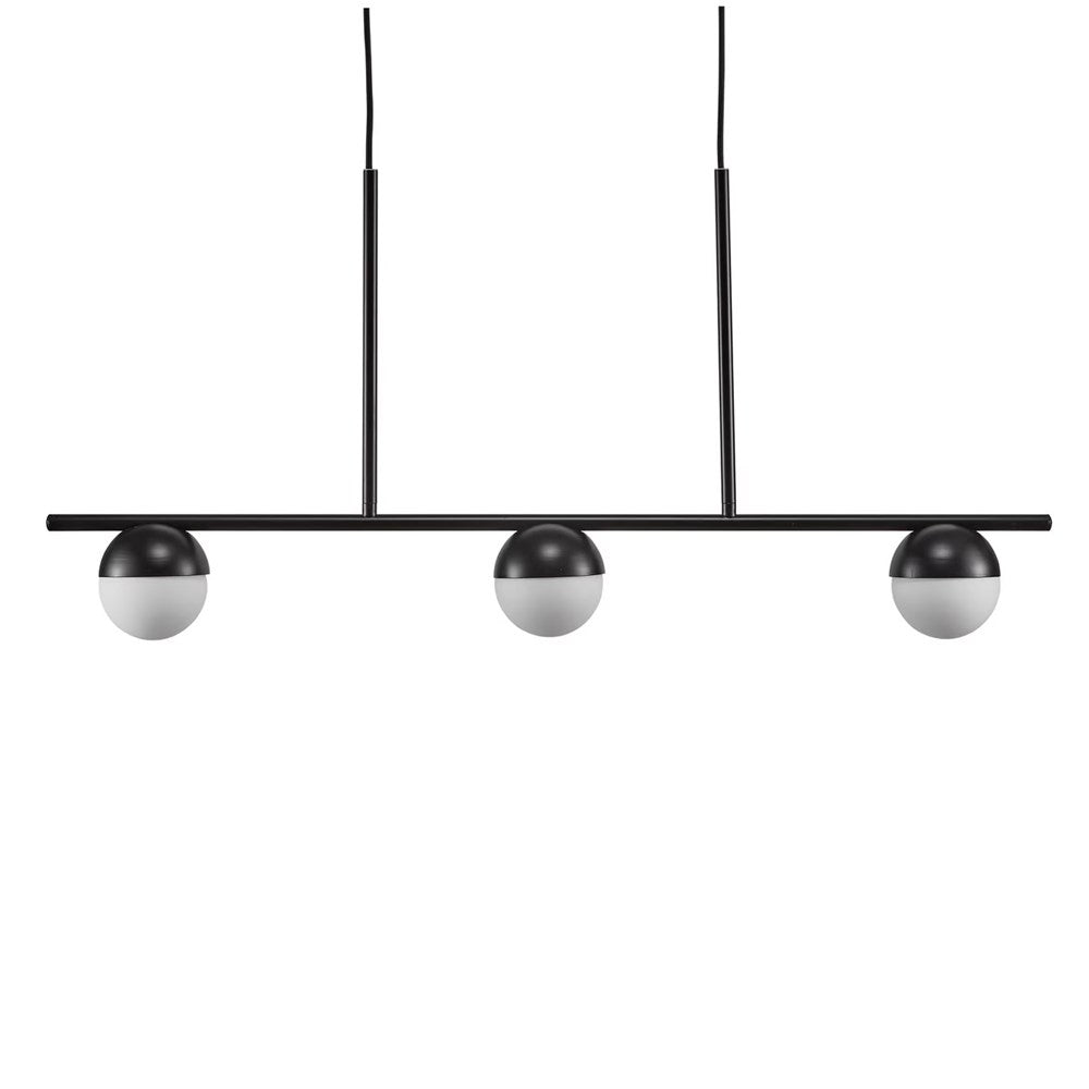Contina Pendant Light 3Lt Black/Opal, Brass/Opal