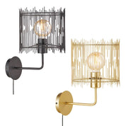Elvis Indoor Wall Light in Black, Champagne