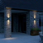 Nico Round 22 Outdoor Up/Down Wall Light in Anthracite, Black or Rusty