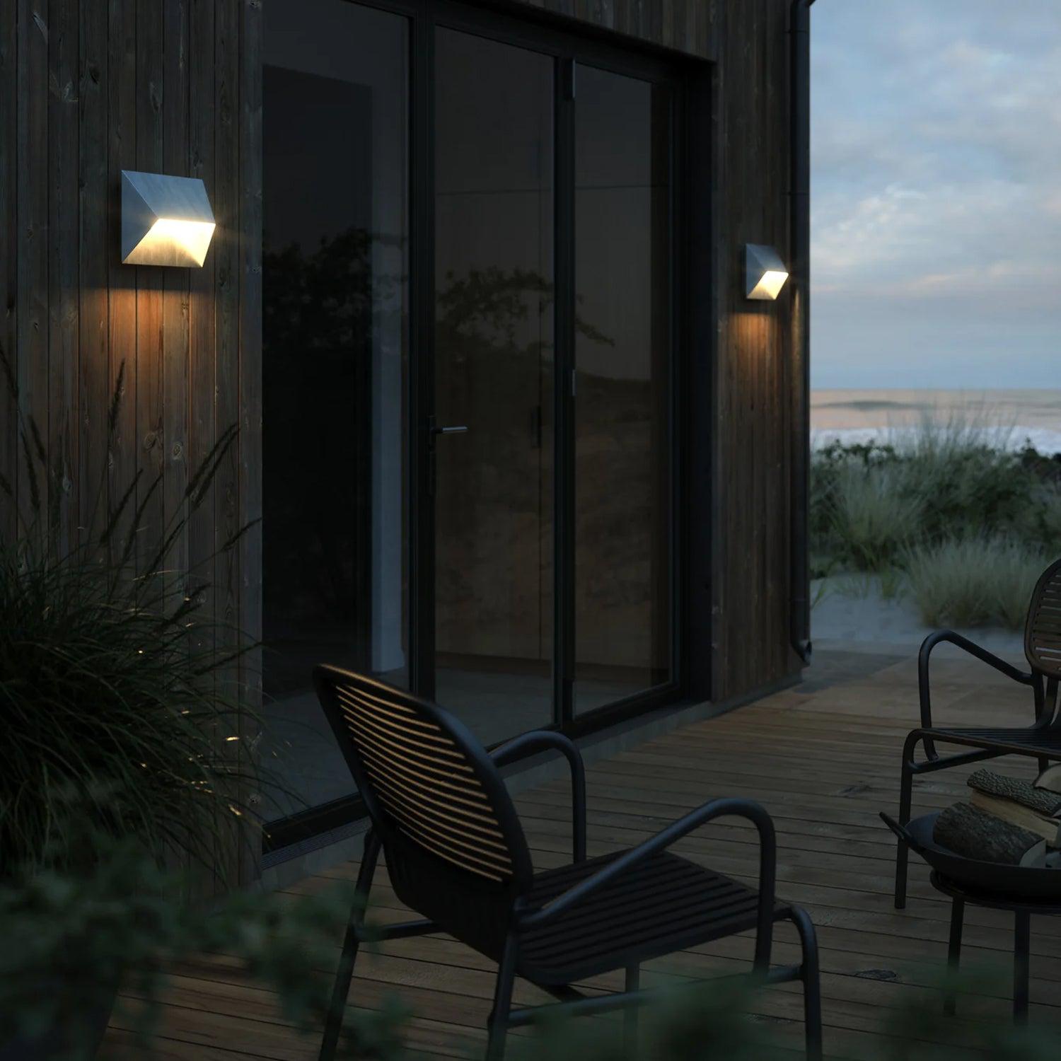Pontio 27 Outdoor Wall Light in Black, Sand, White or Galvanized Steel