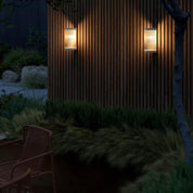 Coupar Outdoor Wall Light in Black, Sanded, White