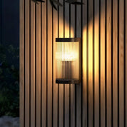 Coupar Outdoor Wall Light in Black, Sanded, White