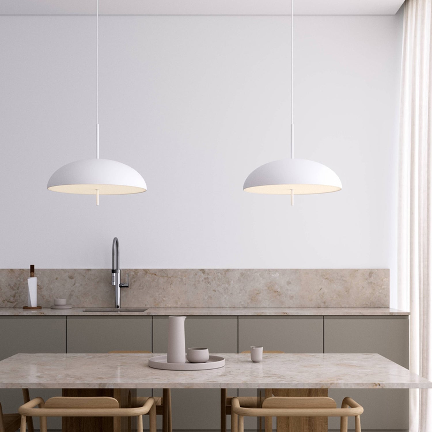 Versale Pendant Light 2Lt White, Black, Brown