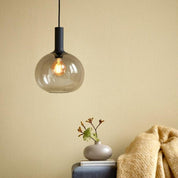 Alton 25 Pendant Light Opal White, Smoke Glass
