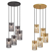 Elvis XL Pendant Light 5Lt in Black, Champagne