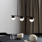 Contina Pendant Light 3Lt Black/Opal, Brass/Opal