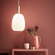 Alton 23 Pendant Light Opal White, Smoke Glass