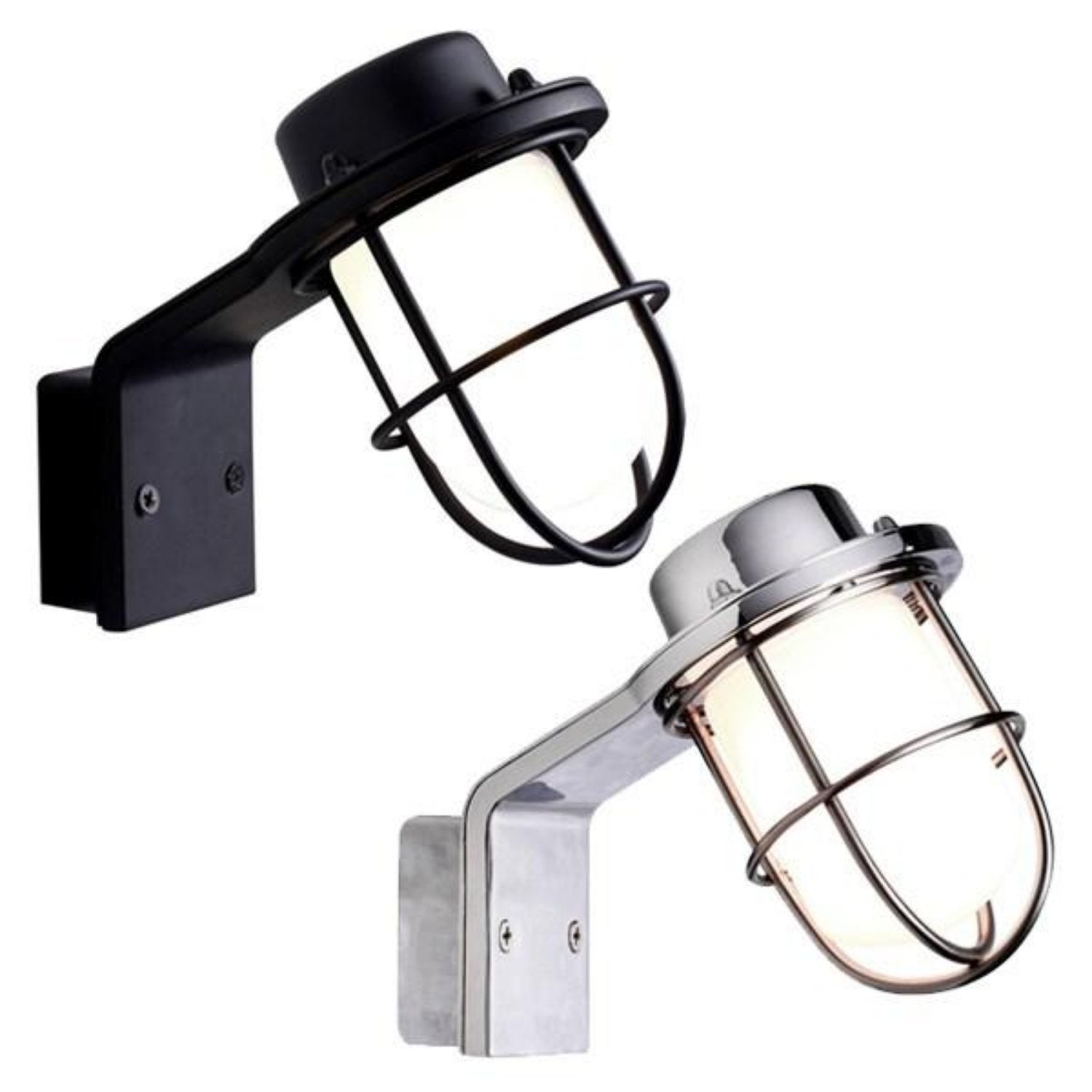 Marina Bathroom Wall Light in Black or Chrome