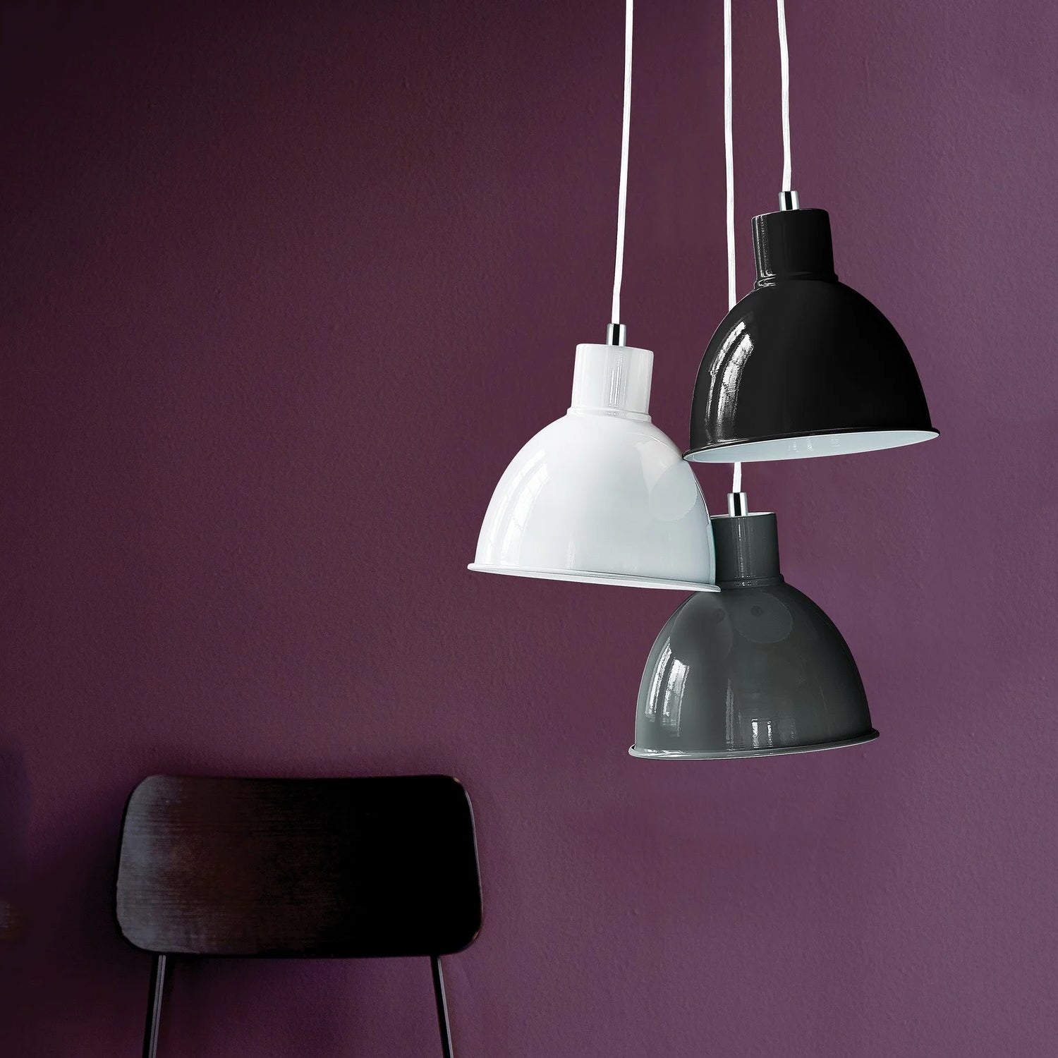Pop Pendant Light Metal in White, Black, Blue, Green or Anthracite